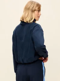 Performance Fleece Funnel Neck Pullover - In the Navy — view 2