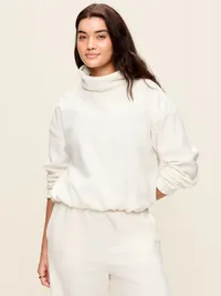Performance Fleece Funnel Neck Pullover - Sea Salt — view 5