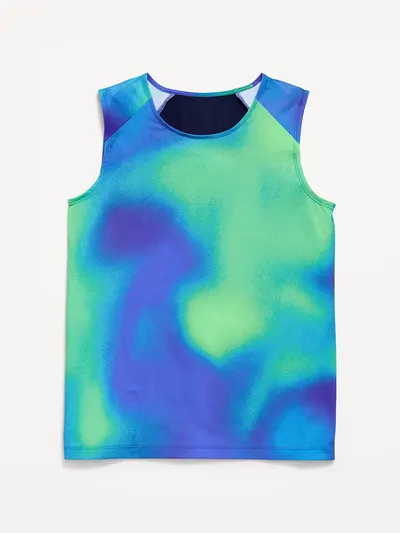Performance Tank Top for Boys - Light Blue Print