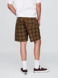 Plaid Canvas Shorts - Khaki plaid — view 4
