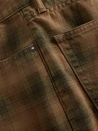 Plaid Canvas Shorts - Khaki plaid — view 5