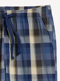 Poplin Pajama Pant - Medium Blue Plaid — view 3