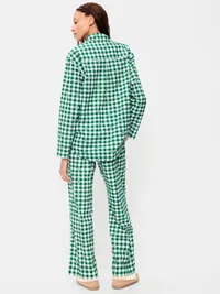 Poplin Pajama Pant Set - Green Gingham — view 2
