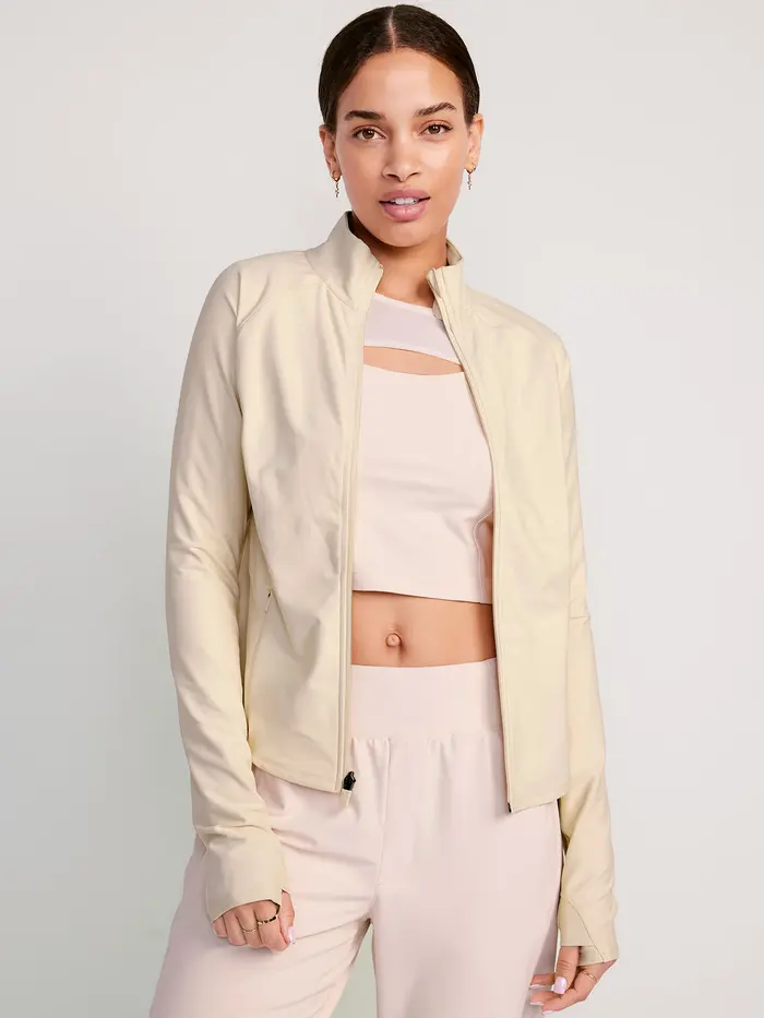 PowerSoft Full-Zip Fitted Jacket - Cozy Cashmere