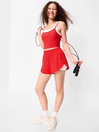 PowerSoft Layered Longline Bra - Bold Red — view 3