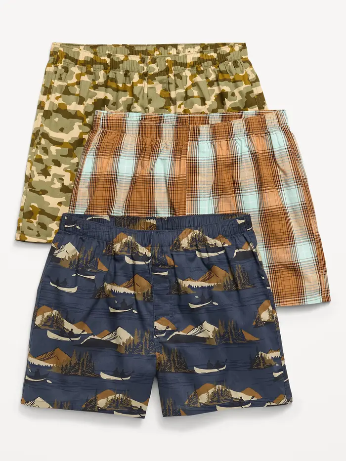 Printed Boxer Shorts 3-Pack - Camping Out
