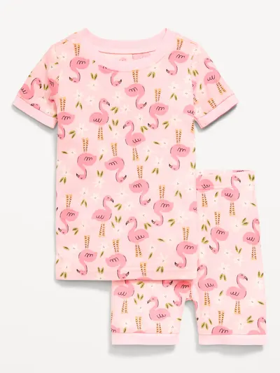 Printed Snug-Fit Pajama Set for Toddler & Baby - Flamingo