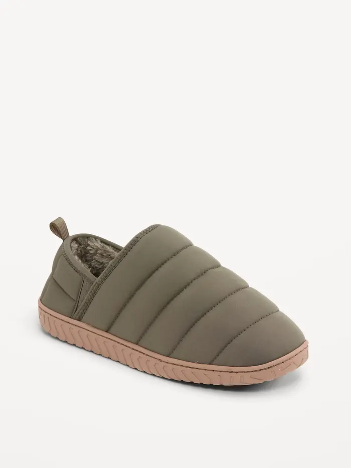 Puffer Slippers for Men - Olive