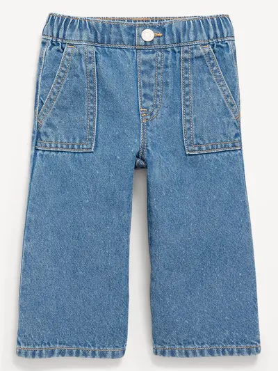 Pull-On Baggy Utility Jeans for Baby - Medium Wash