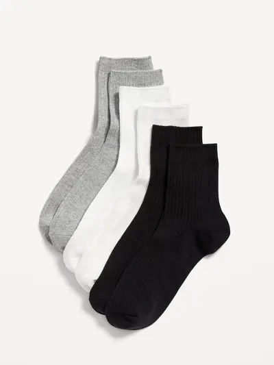 Quarter Crew Socks 3-Pack for Women - Gray Combo