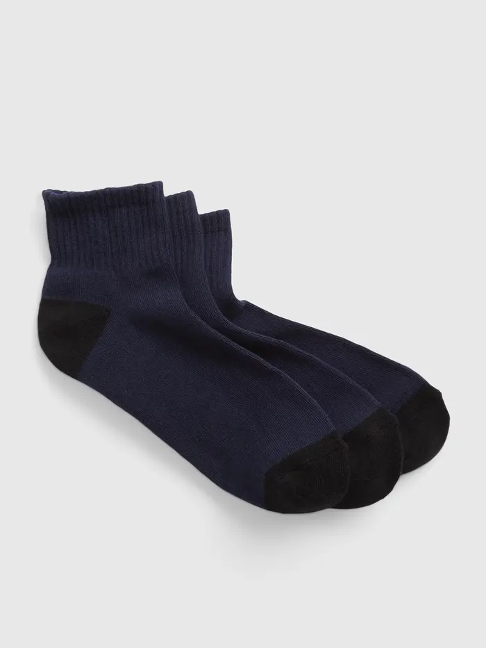 Quarter Crew Socks (3-Pack) - Navy
