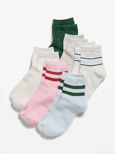 Quarter-Crew Socks 6-Pack for Girls - Multi Stripe