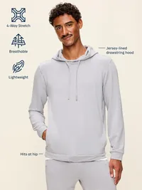 Recharge Knit Pullover Hoodie - Light Gray — view 5