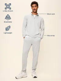 Recharge Knit Quarter-Zip Pullover - Light Gray Heather — view 5