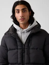 Recycled Heavyweight Puffer Jacket - Black — view 4