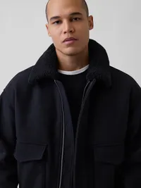 Relaxed Bomber Jacket - Black — view 4