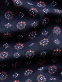 Relaxed Button-Front Shirt - Navy blue print — view 4