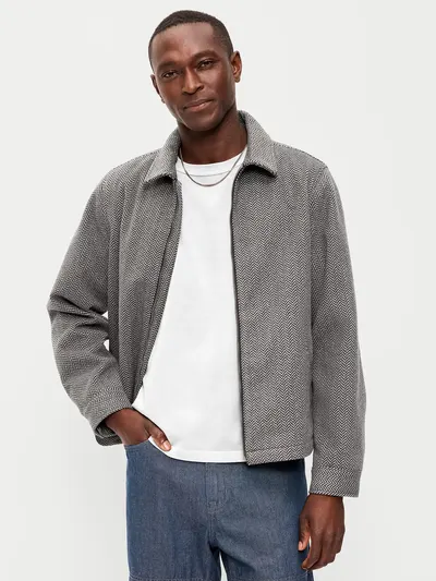 Relaxed Harrington Jacket - Herringbone