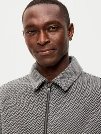 Relaxed Harrington Jacket - Herringbone — view 4