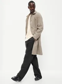 Relaxed Long Topcoat - Gray Herringbone — view 3