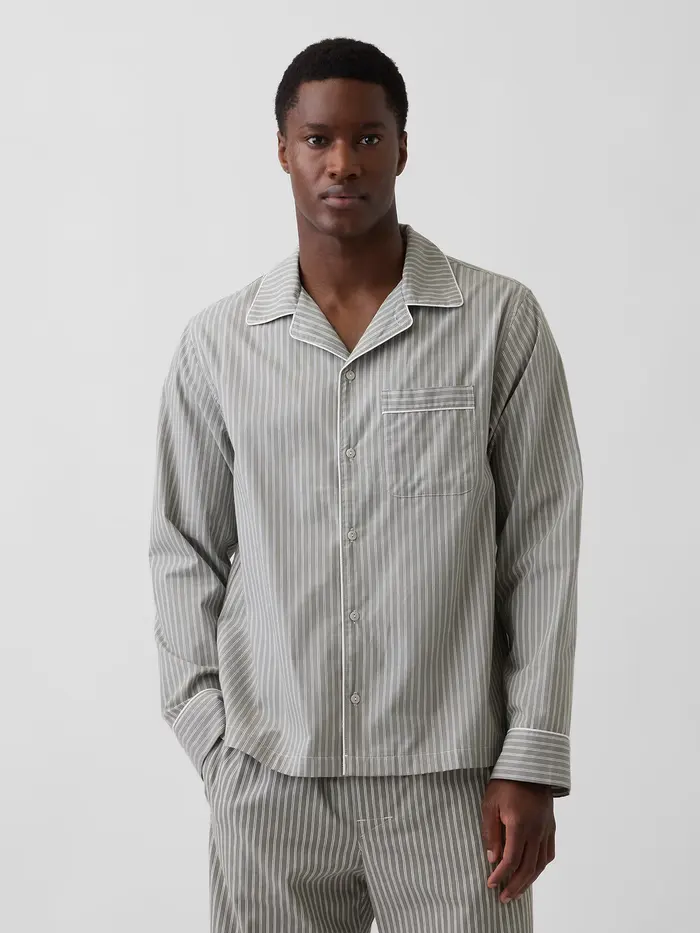 Relaxed PJ Shirt - OLIVE STRIPE