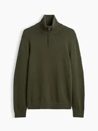 Relaxed Quarter-Zip Sweater - bamboo — view 5