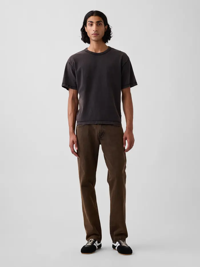 Relaxed Straight Jeans - Dark brown