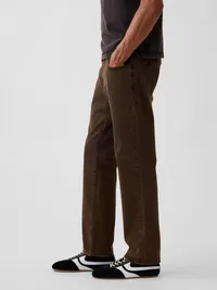 Relaxed Straight Jeans - Dark brown — view 3