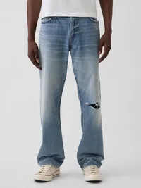 Relaxed Straight Jeans - MEDIUM WASH — view 2