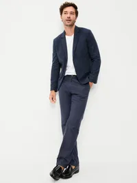 Relaxed Unlined Linen-Blend Blazer - Moire Navy — view 3
