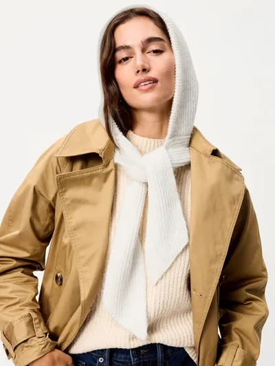 Rib-Knit Tie-Neck Bonnet - Creme De La Creme