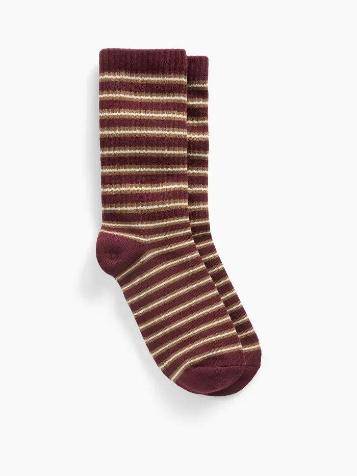 Rib Stripe Socks - Tuscan red