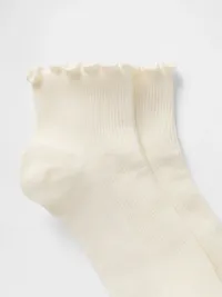 Ribbed Ruffle Socks - Optic white — view 2