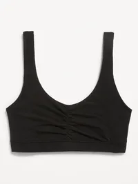 Ruched Cotton Bralette - Black Jack — view 3