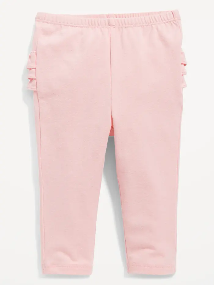 Ruffle-Trim Leggings for Baby - Practically Pink