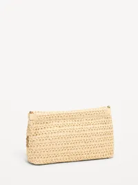 Ruffled Raffia Shoulder Bag - Natural White — view 3