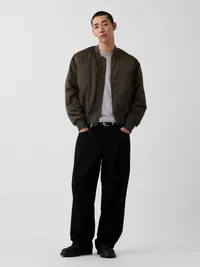Satin Bomber Jacket - BAMBOO — view 2