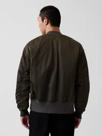 Satin Bomber Jacket - BAMBOO — view 3