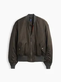 Satin Bomber Jacket - BAMBOO — view 5
