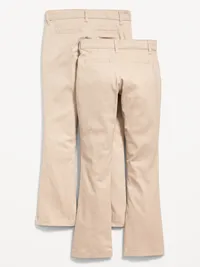 School Uniform Boot-Cut Pants 2-Pack for Girls - Rolled Oats — view 2