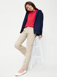 School Uniform Bootcut Pants for Girls - Khaki — view 3