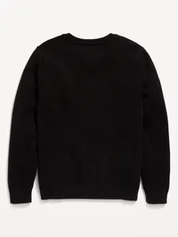School Uniform Solid V-Neck Sweater for Boys - Black Jack — view 3