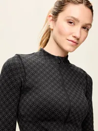 Seamless Jacquard Full-Zip Jacket - Black Jack — view 4