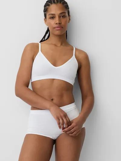 Seamless Rib Triangle Bralette - Optic white