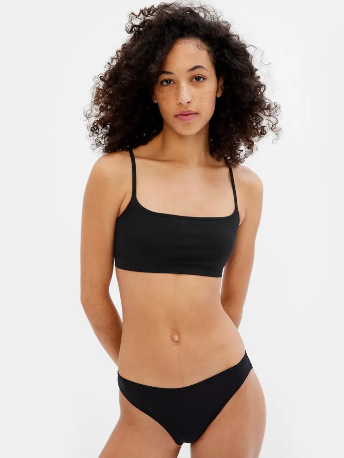 Seamless Scoop Bralette - True black