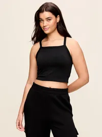 Seamless Square-Neck Longline Bra - Black Jack — view 3
