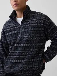 Sherpa Oversized Half-Zip Pullover - BLACK FAIRISLE — view 4