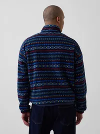 Sherpa Oversized Half-Zip Pullover - NAVY FAIRISLE — view 3