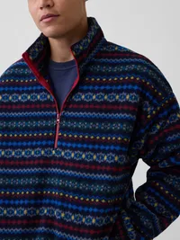 Sherpa Oversized Half-Zip Pullover - NAVY FAIRISLE — view 4