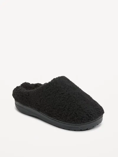 Sherpa Slippers for Boys - Black Jack